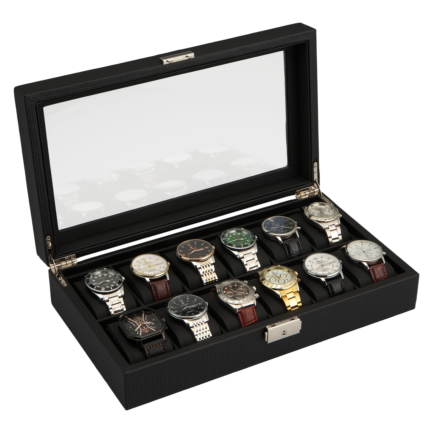 GEUM Watch Display Case – 12 Slots, чёрный