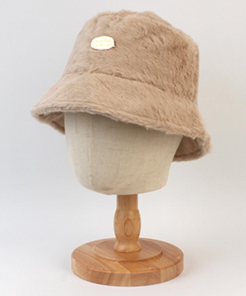 Yunibeosyeolkemiseuteuli Bubble Fur Dark Beige Bucket Hat