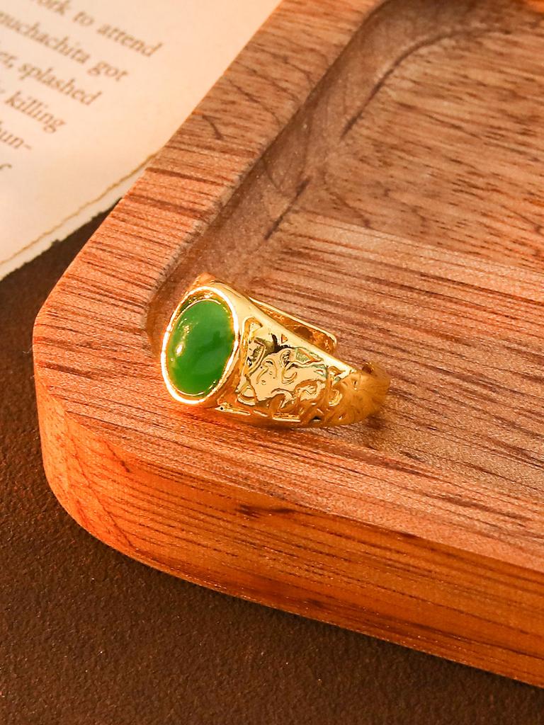 Heiß verkaufter europäischer und amerikanischer Teufelsaugen-Edelsteinring, hochwertiger Retro-Lotus-Öffnungsring, modisches Erstaccessoire