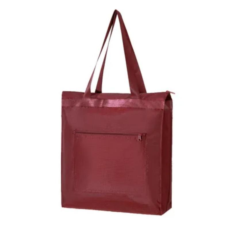 

Водонепроницаемая многоразовая складная сумка для покупок большой емкости из ткани Оксфорд, большая сумка на плечо, моющаяся сумка для хранения покупок, сумка 32x10x39cm темно-красного