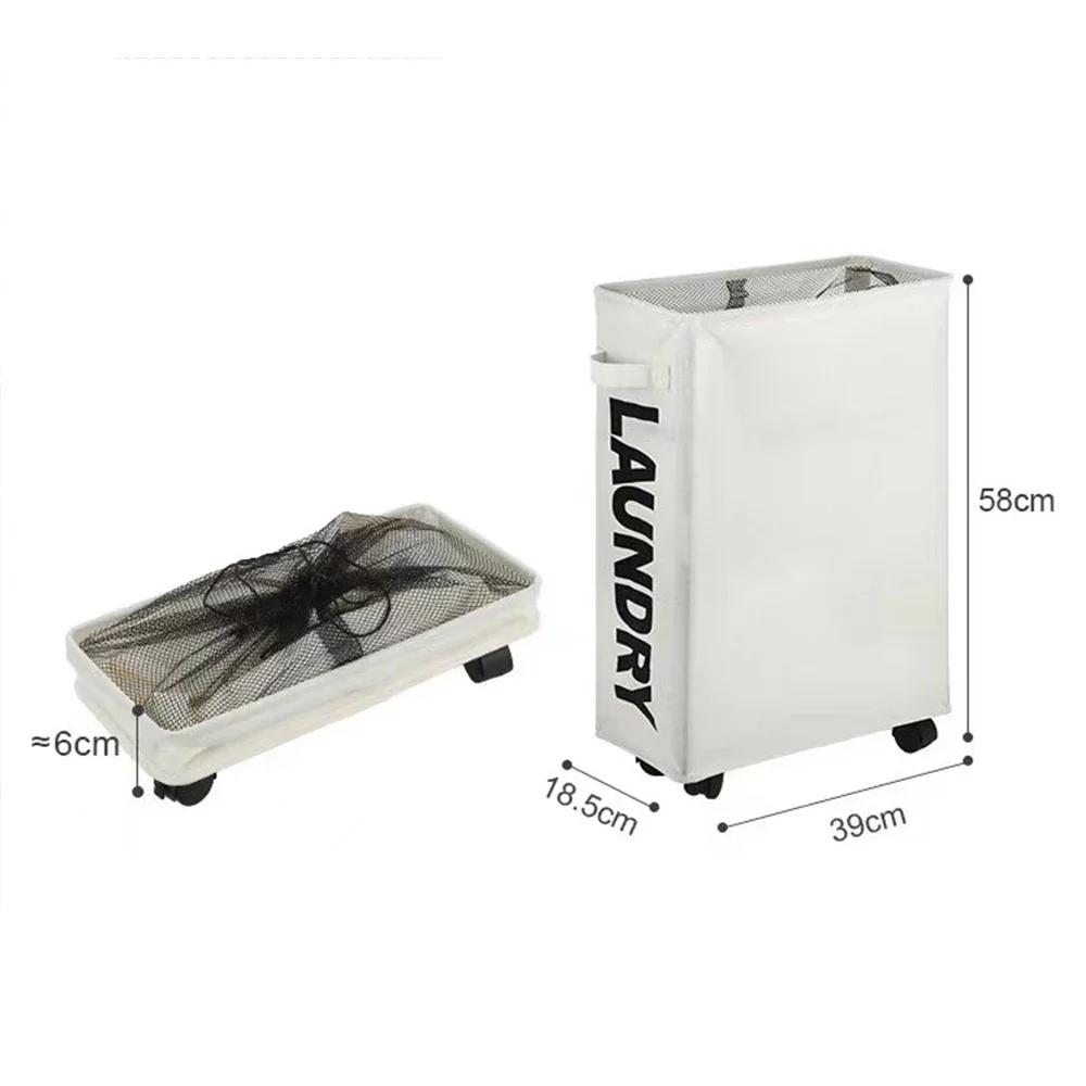 Large Capacity Laundry Basket with Wheels Yoga Mat Storage Basket Multifunctional Foldable Waterproof Dirty Clothes Storage Bag