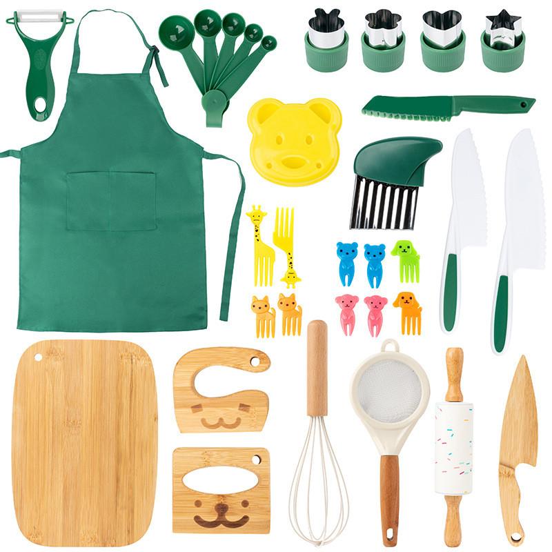Wooden Simulation Kitchen Cooking Utensil Set Children Educational Toys For Imaginative Play And Skill Development