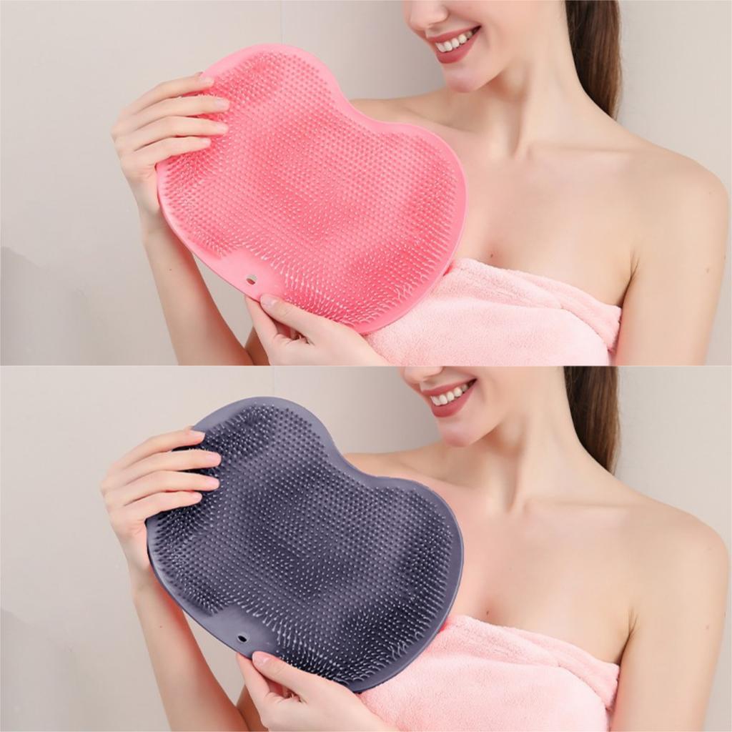 2PCS Multifunctional Non-Slip Bath Mat with Foot & Back Scrubbing, Dead Skin Removal, and Large Suction Cups