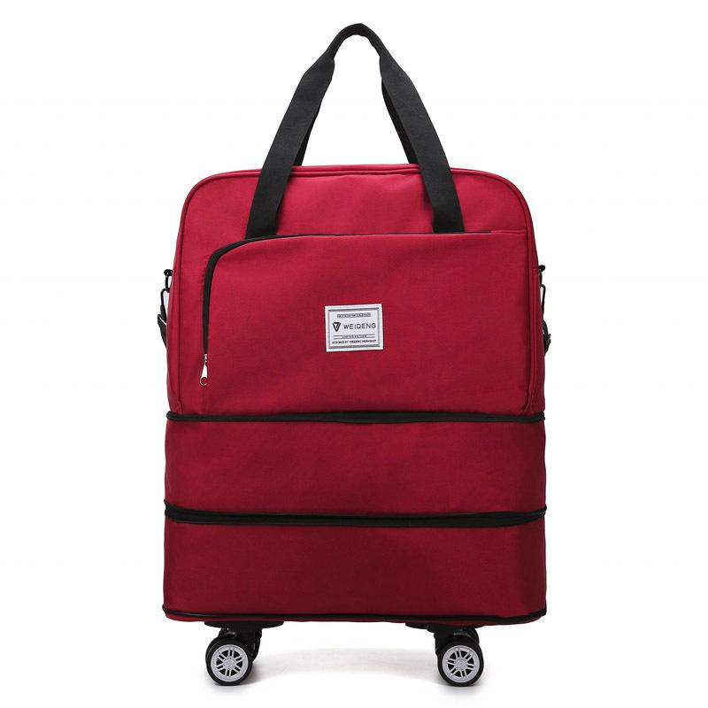 Men's and women's wheeled models, double-layer expansion, large-capacity travel bags, home storage, moving luggage bags can be set with tie rods