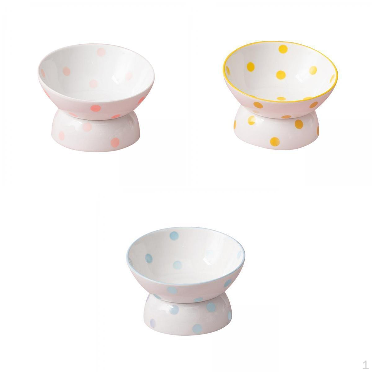 

3x 200 мл Керамическая миска для кошек на подставке, наклонная миска, наклон под углом 15°, противоскользящая