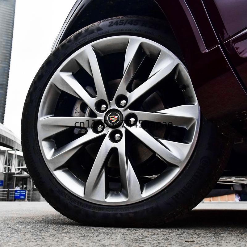 AABHX1 4Pcs 56mm Aluminum Emblem Car Wheel Center Hub Caps Sticker For Cadillac Logo Escalade CTS ATS SRX XTS XT5 STS CT5 CT6 BLS XLR