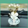 Crystal Glass Car Decor With Ribbon Lucky Fruit For Vehicle Interior Enhancement