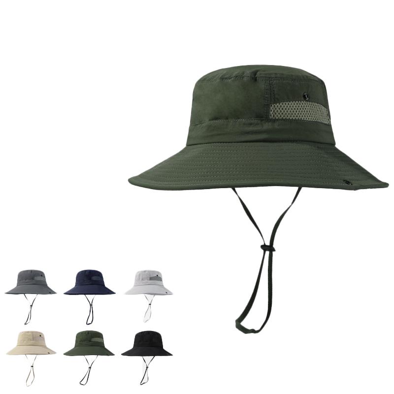 Summer Outdoor Water-Repellent Mountaineering Fisherman Hat Men's Big Head Thin Quick-Drying Hat