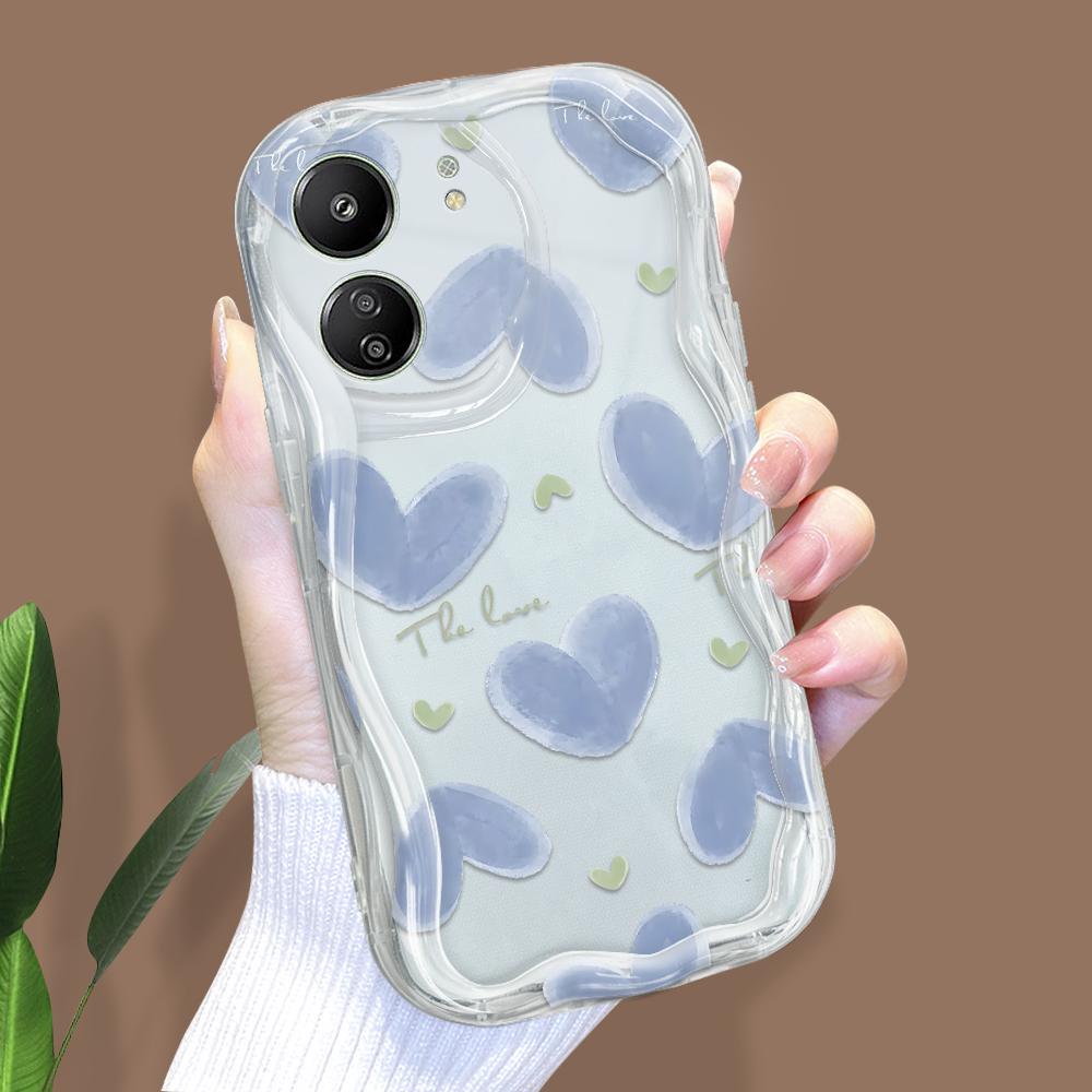 Niedliches Cartoon-Muster Creme Textur Gehäuse Wellenförmiger Rand Weiche Silikonhülle Handyhülle für Xiaomi Redmi