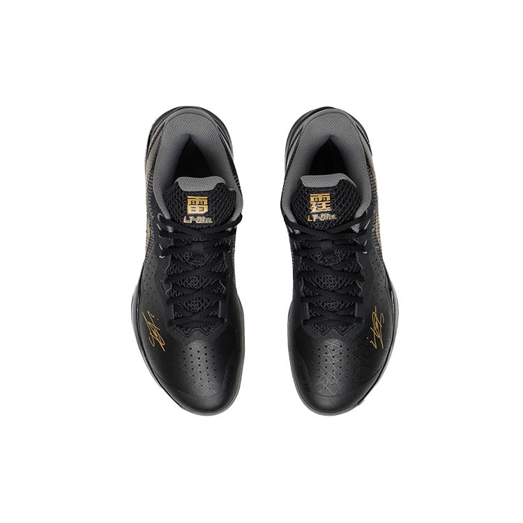 New LiNing Thunder Series Thunder CL Anti Slip Wear Resistant Low Top Badminton Shoes Unisex Black AYAS034-1