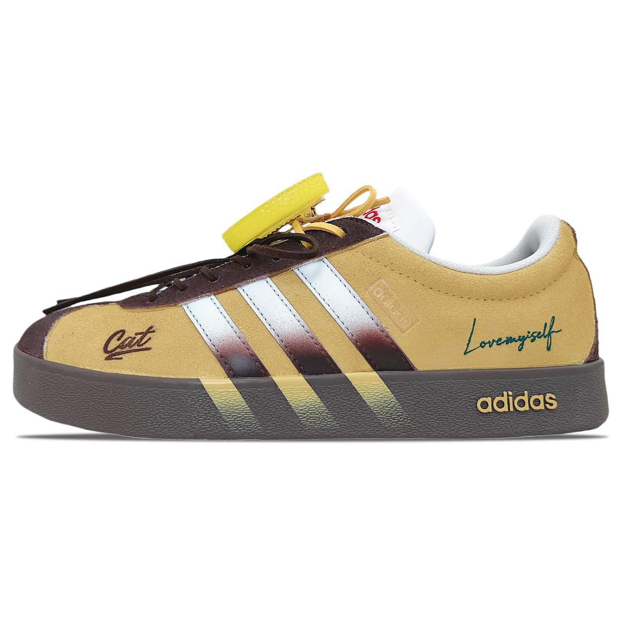 

Adidas VL COURT 2.0 Abrasion Resistant Low top Skateboard Shoes Unisex Yellow Brown HQ1802(Team1071-) 42