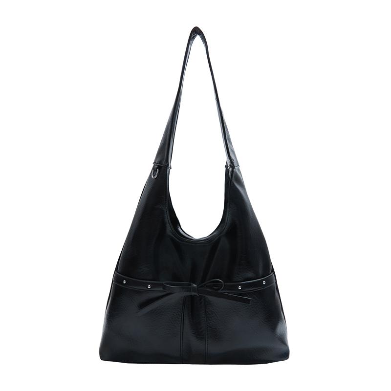 

ПУ Большая вместимость Сумки-тоут на замке Однотонные Высококачественные Женские сумки 2026 Легкая роскошь Женские сумки для работы чёрный