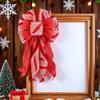 Large Christmas Double-Layer Red Bow Handcrafted Wreath Decoration  Holiday Decoration