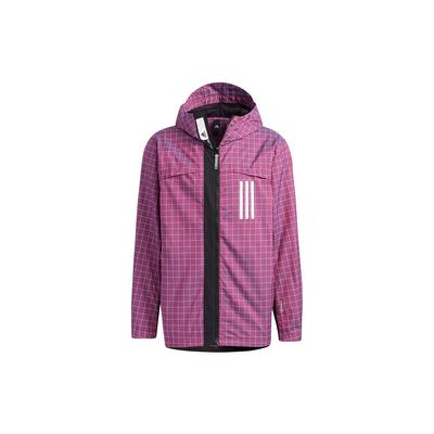 W.N.D. Sport Checkered Windbreaker Hooded Jacket Men Outerwear Purple GH8162