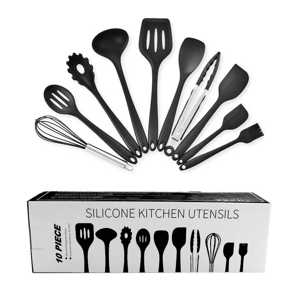 

Popular 10-Piece Silicone Kitchen Utensil Set with Storage Bucket