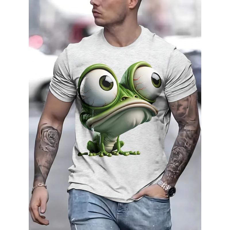 Abstract Cat Pattern T-Shirt For Men Funny Animals 3D Printed Tees Summer Casual Short Sleeve Round Neck Tops Street T Shirts L