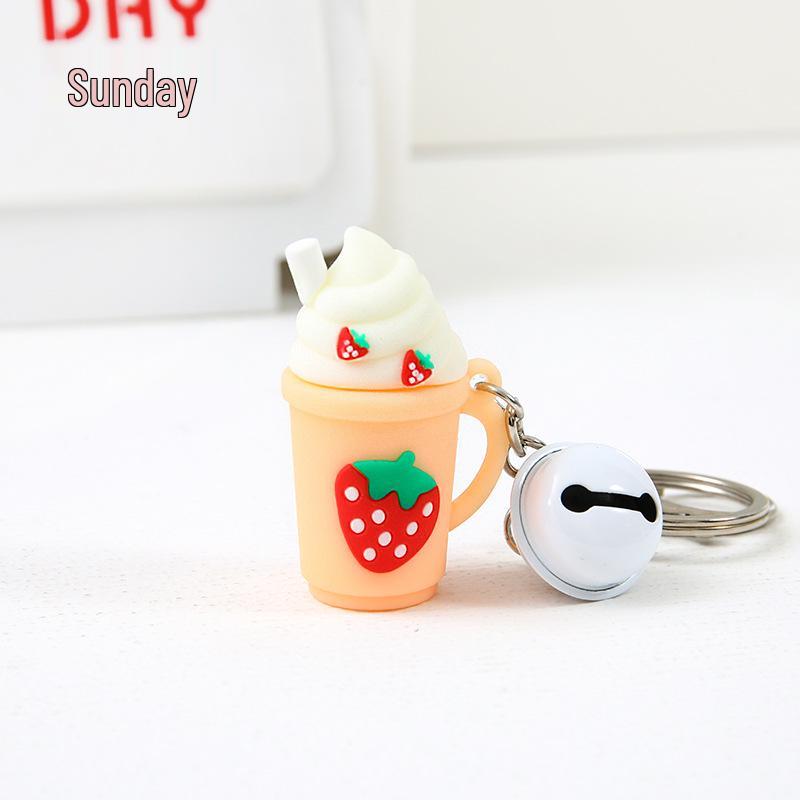 Adorable Baby Bottle Keychain - Cute Cartoon Charm for Bags and Car Keys