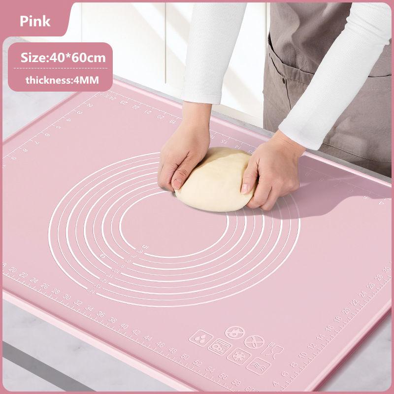 Thick Food Grade Silicone Kneading Mat Food Non-Stick Surface Rolling Dough Pin With Scale Cake Pastry Pads Tools Accessories