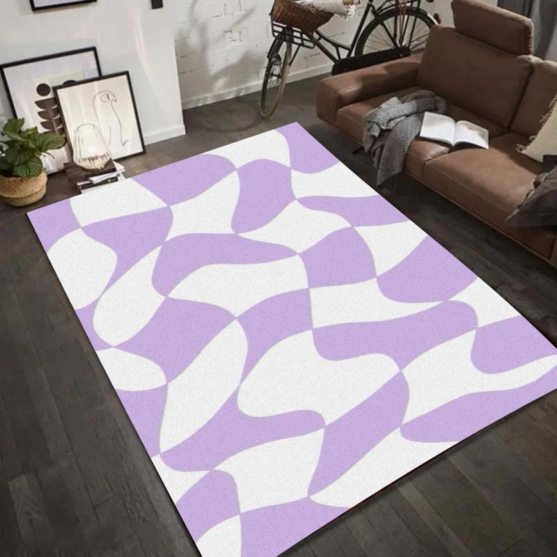 Geometric Wave Pattern Area Rug Modern Abstract Floor Mat Carpet for Living Room Home Decoration Living Room Bedroom Carpet