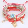 Multilayer Hamsa Hand Evil Eye Lucky Protection Bracelets Multicolor Crystal Charm Beaded Bracelet for Women Girls