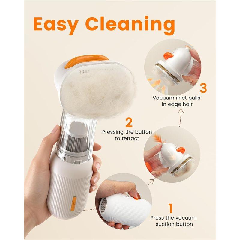 ABBP-Vacuum Dog Brush For Shedding, Self Cleaning Slicker Brush For Dogs& Undercoat Rake For Dogs, Deshedding Grooming Tool