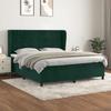 Box Spring Bed with Mattress Dark Green 160x200 cm Velvet