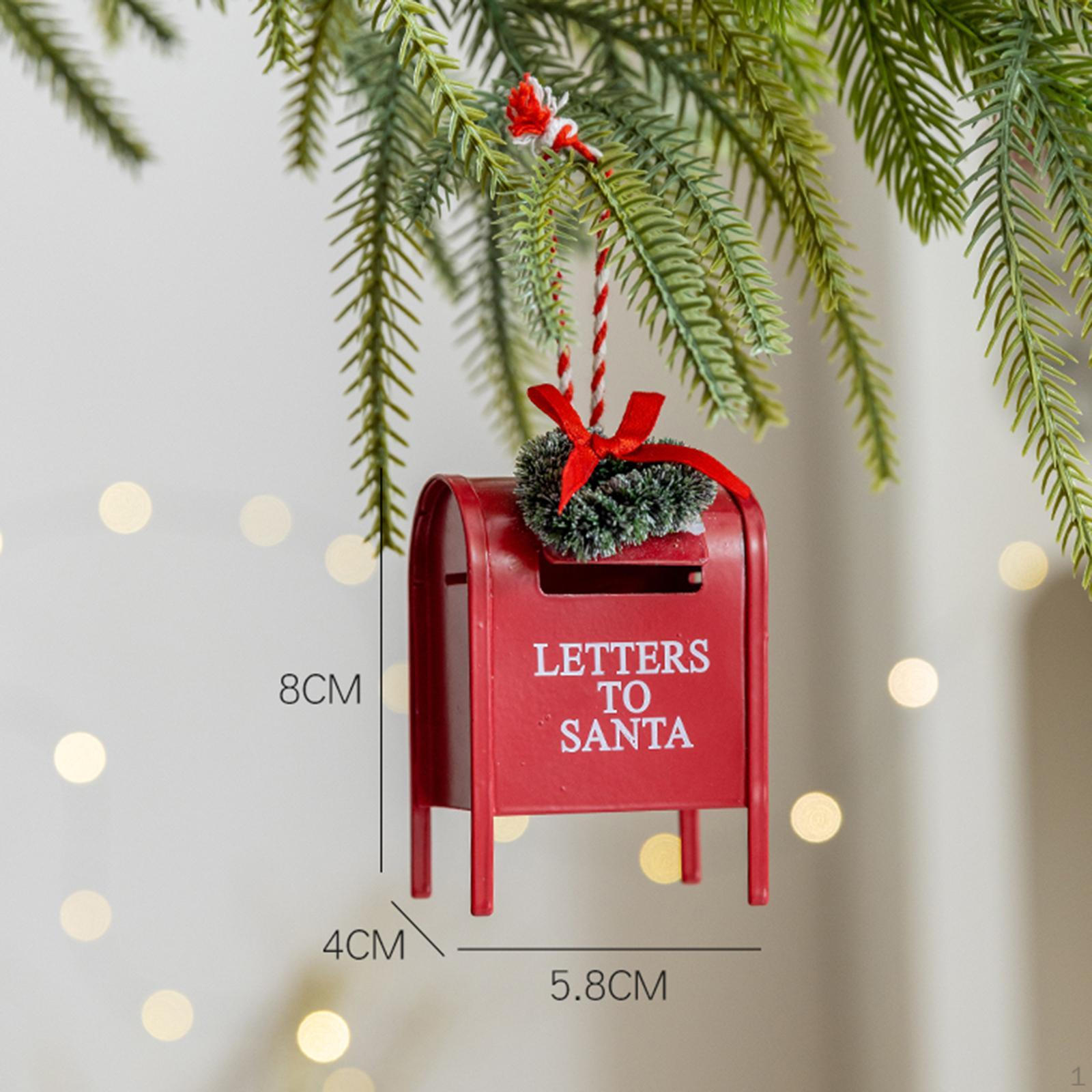 

Письма Деду Морозу Почтовый ящик Рождественское украшение Милый винтажный дизайн Мини декоративный Рождественский подвес красный