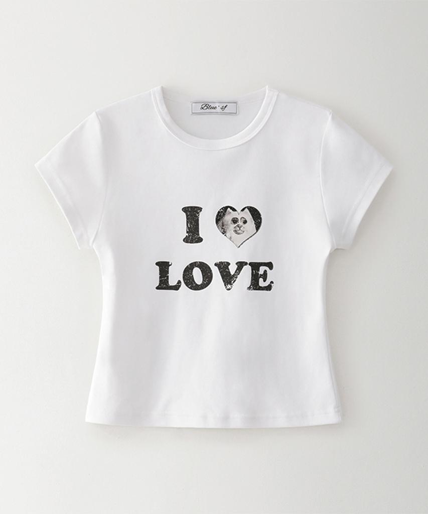 Beullusseonpeullawo I Love Cat Crop Top [White]