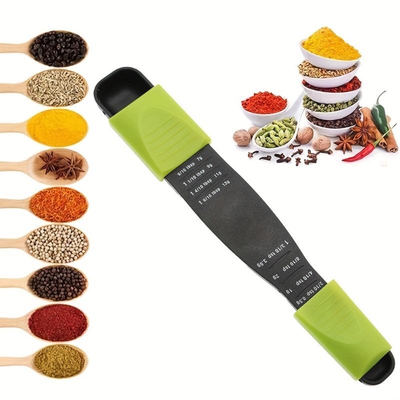 1 pz Cucchiaio Dosatore Regolabile a Doppia Estremità Strumento di Misurazione All-in-one per Cucina e Pasticceria
