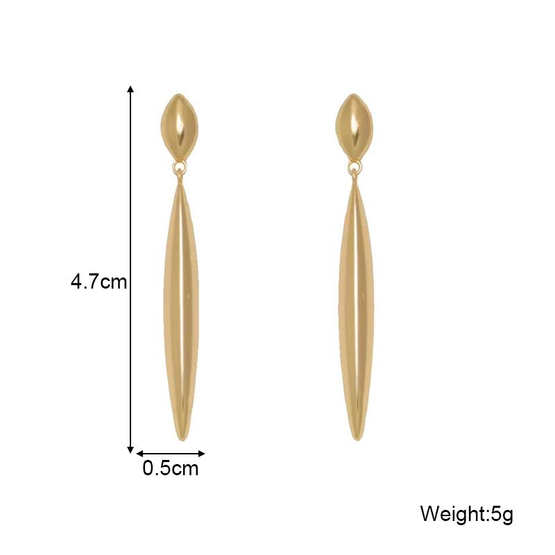 2025 New Vertical Bar Women's Long Hanging Earrings Gold Color Metal Pendants Dangle Earrings Exaggerated Boucle D'oreille