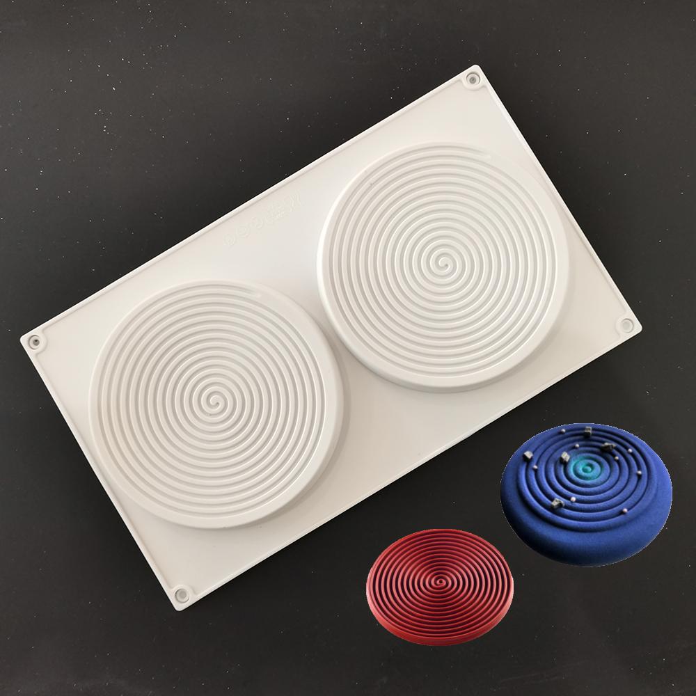 Große Silikon-Kuchenform Scheiben Keksausstecher 2 Löcher Runde Zylinder Schokolade Muffin Sandwiches Seifenform für Keks Süßigkeiten Gelee