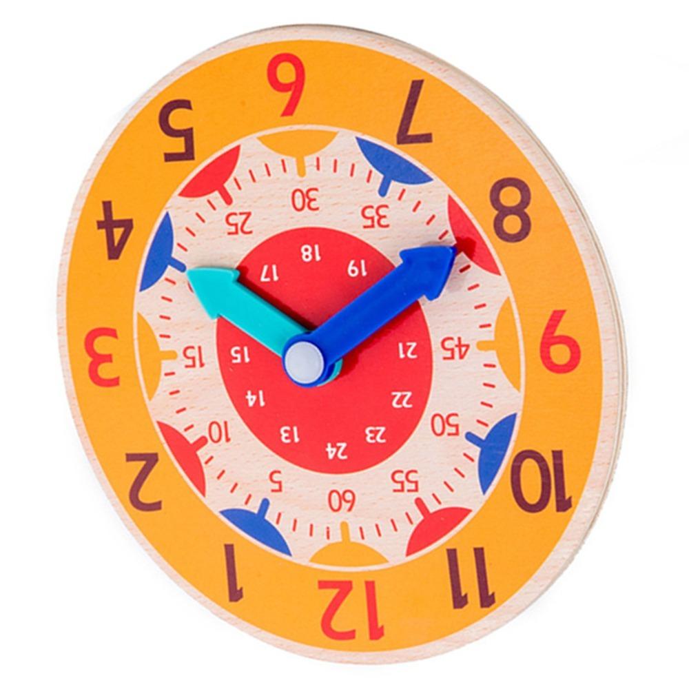 Wooden Material Wooden Teaching Clock Improve Observation Learning Clock Toy Preschool Education