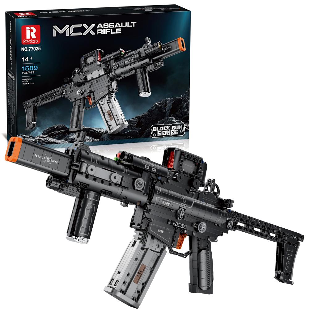Non-Toxic 1589Pcs Mcx Tactical Rifle Gun Building Blocks Detachable Magazine Imitation Gun Model Bricks Kids Wargame Toys Holiday Gifts