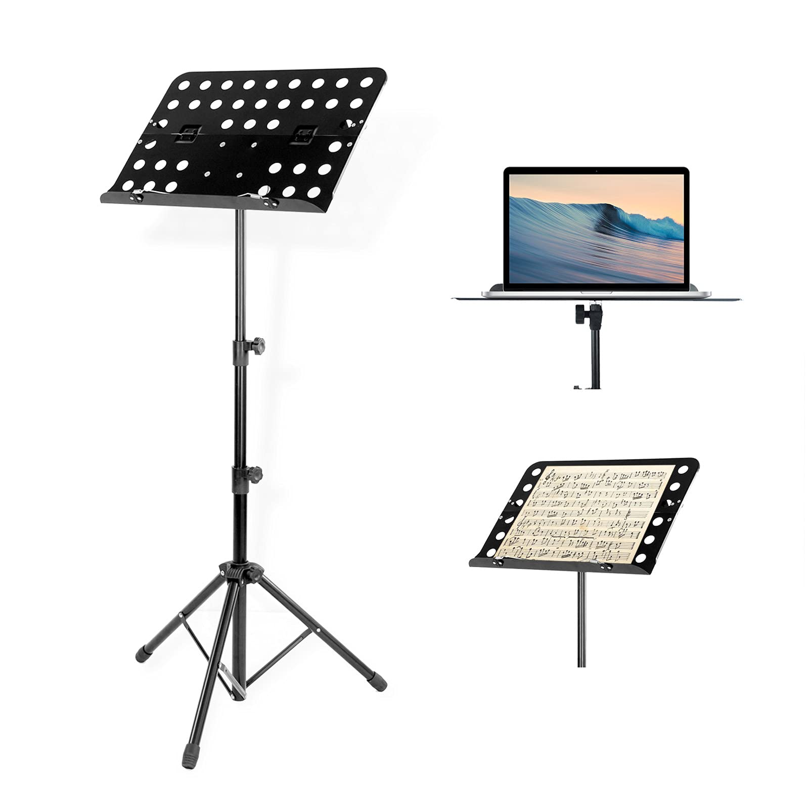 

AKOZLIN Folding Music Stand, Adjustable Angle and Height, Music Stand, Music Stand, Music Stand, Height Adjustable from 49cm to 127cm, Projector