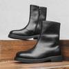 Fashion Thick Bottom Leather Men Chelsea Boots Outdoor Man Mid-Calf Boots High Top Casual Shoes Classic Spring Autumn Male Botas