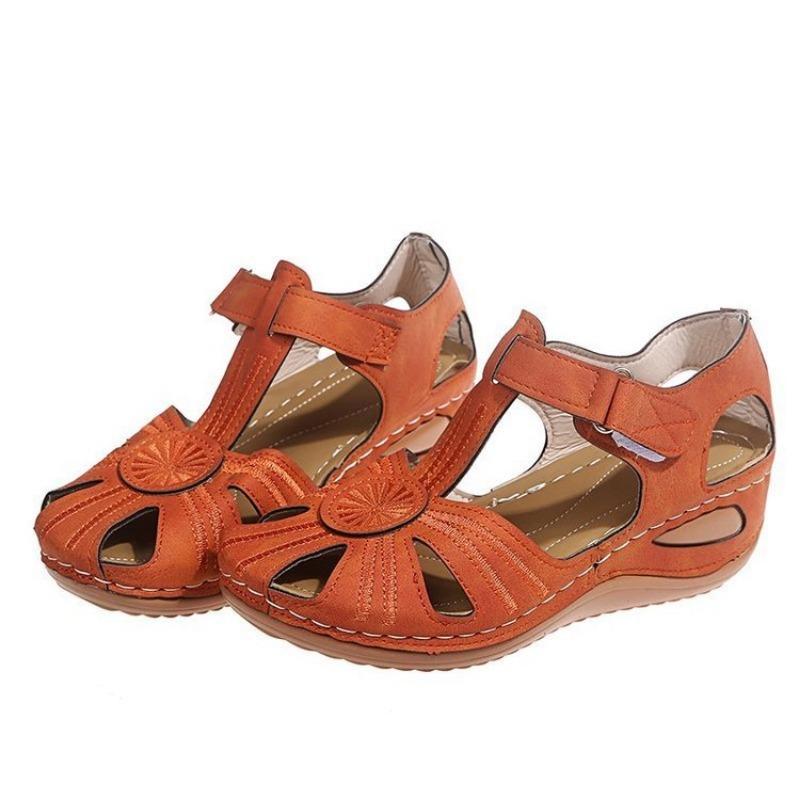 

Внешний размер большая сумка сандалии-клинья женские новый продукт модные повседневные сандалии 43 оранжевый