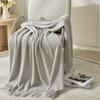 Skin-friendly Sofa Throw Blanket Solid Color Office Nap Blanket Bed Sleep Blanket  Travel