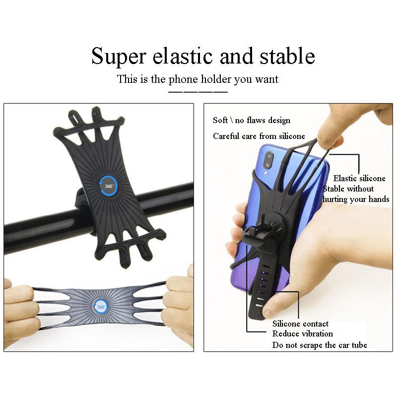 Bicycle Handlebar Holder, Bicycle Phone Holder GPS Phone Holder Silicone Motorcycle Bike