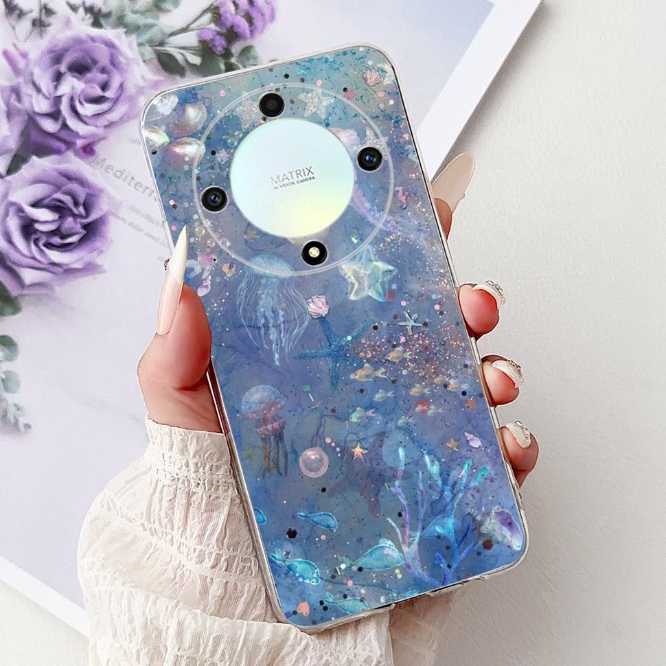 For Honor X9b 5G Case Flowers Butterfly Painted Cover Soft Silicone Casing For Honor X9 X9 b HonorX9b 5G Phone Case