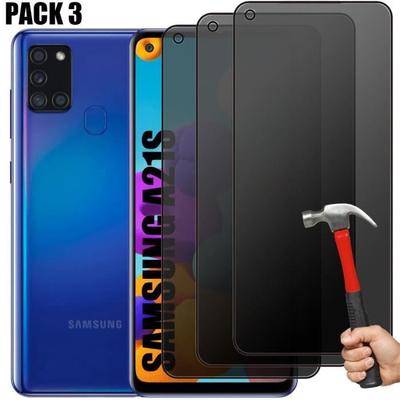 Protection Film - BOOLING - Compatible Samsung Galaxy A21s - Pack of 3 - Tempered Glass - Anti-Spy