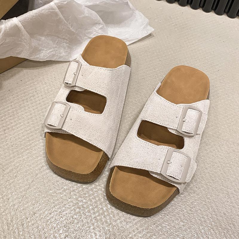 Silver burst pattern platform slippers cork buckle fashion shoes cool slippers summer wear beach shoes