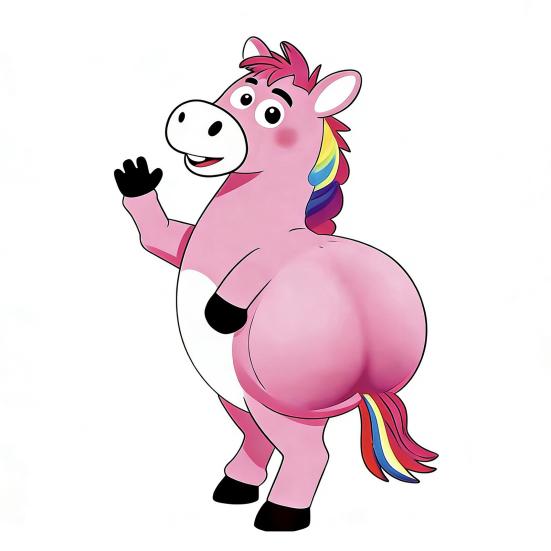 3D Horse Butt Anti-collision Sticker Cartoon Horse Decal Anxiety Stress Relief Butt Pinch Toy Adhesive Animal Decorative Sticker