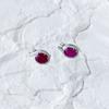 Silver Earrings with Natural Ruby 8.025ct, Cubic Zirconia (2165200)