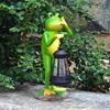 Outdoor Solar Light Waterproof Resin Frog Sculpture Lighting Frog Figures With Lighting for Lawn Yard Garden Patio Walkway
