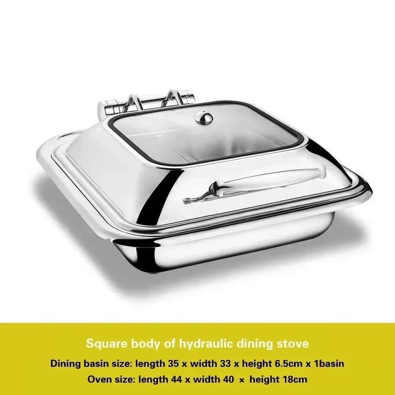 

Электрическая изоляционная печь для гостиничного завтрака Плита для шведского стола с квадратной столешницей Гидравлическая плита для шведского стола из нержавеющей стали 6L-9L