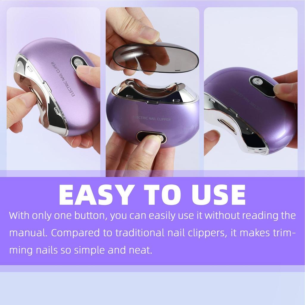 Automatic Nail Clipper Rechargeable Portable Electric Nail Clipper LCD Digital Display Adjustable Manicure Tool With 3-Speed