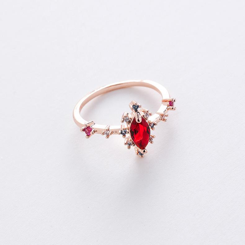 A variety of micro-set crystal zircon ring sweet and elegant ring popular jewelry