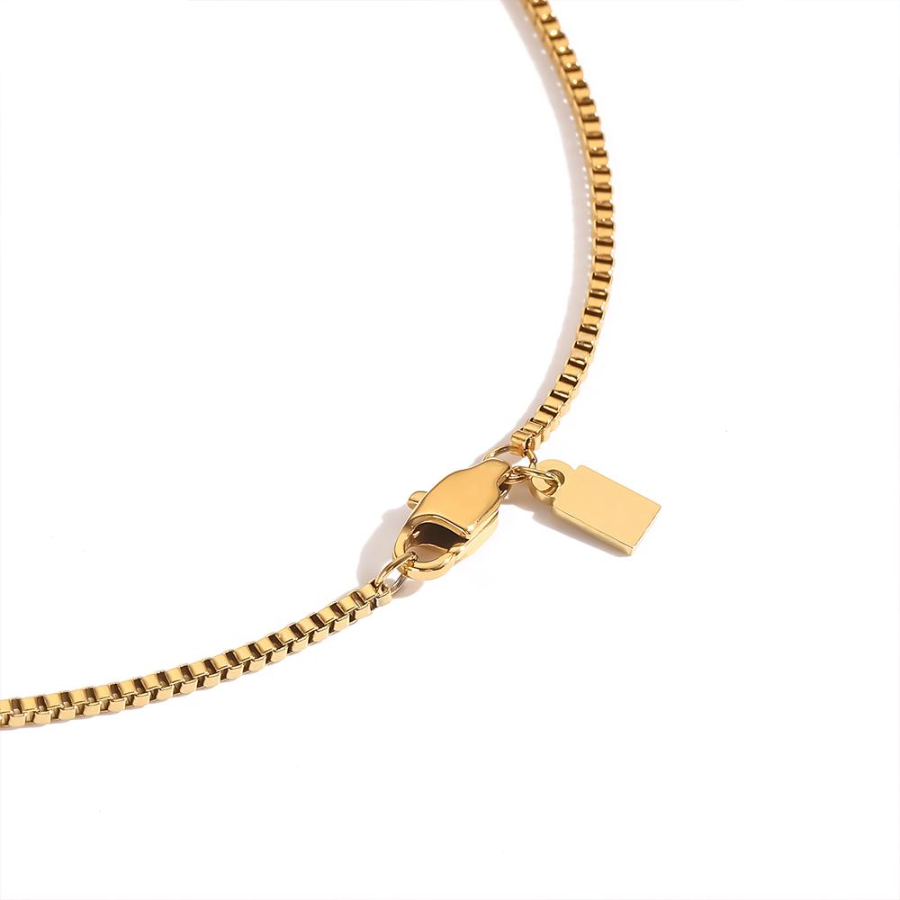 EManco Fashion Hypoallergenic Fine Jewelry Hip Hop Stainless Steel Gold Box Chain Necklace Jewelry Mens