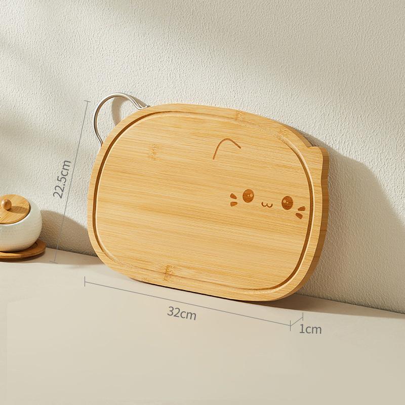 

Разделочная доска для домашней кухни для нарезки овощей и фруктов Двусторонняя разделочная доска из бамбука пищевого класса с ручкой