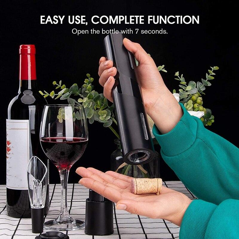 Electric wine bottle opener set, electric corkscrew, automatic wine opener, wireless wine opener, wine bottle set | bottle openers